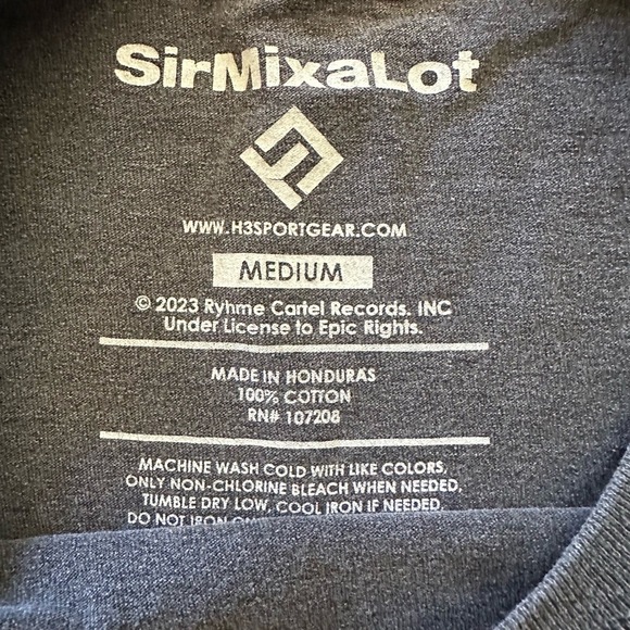 Sir MixaLot Mac Daddy Rhinestone Band Tee MEDIUM Dark Gray - Picture 5 of 6